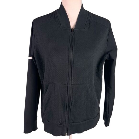 Adidas Squad Bomber Black Full Zip Jacket Women’s Large Climalite Athletic - Picture 2 of 15